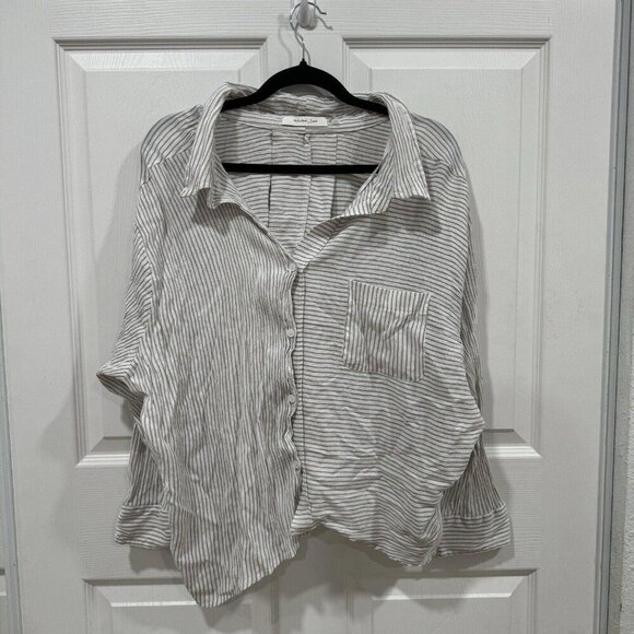 Women’s Mustard‎ Seed Button Up Striped Rayon Blend Size Medium Style #s21049 - Picture 1 of 6